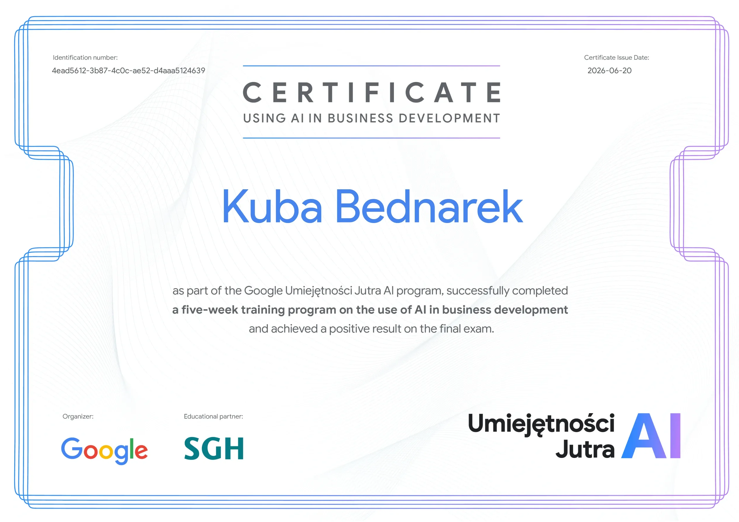 Certificate: Using AI in Business Development